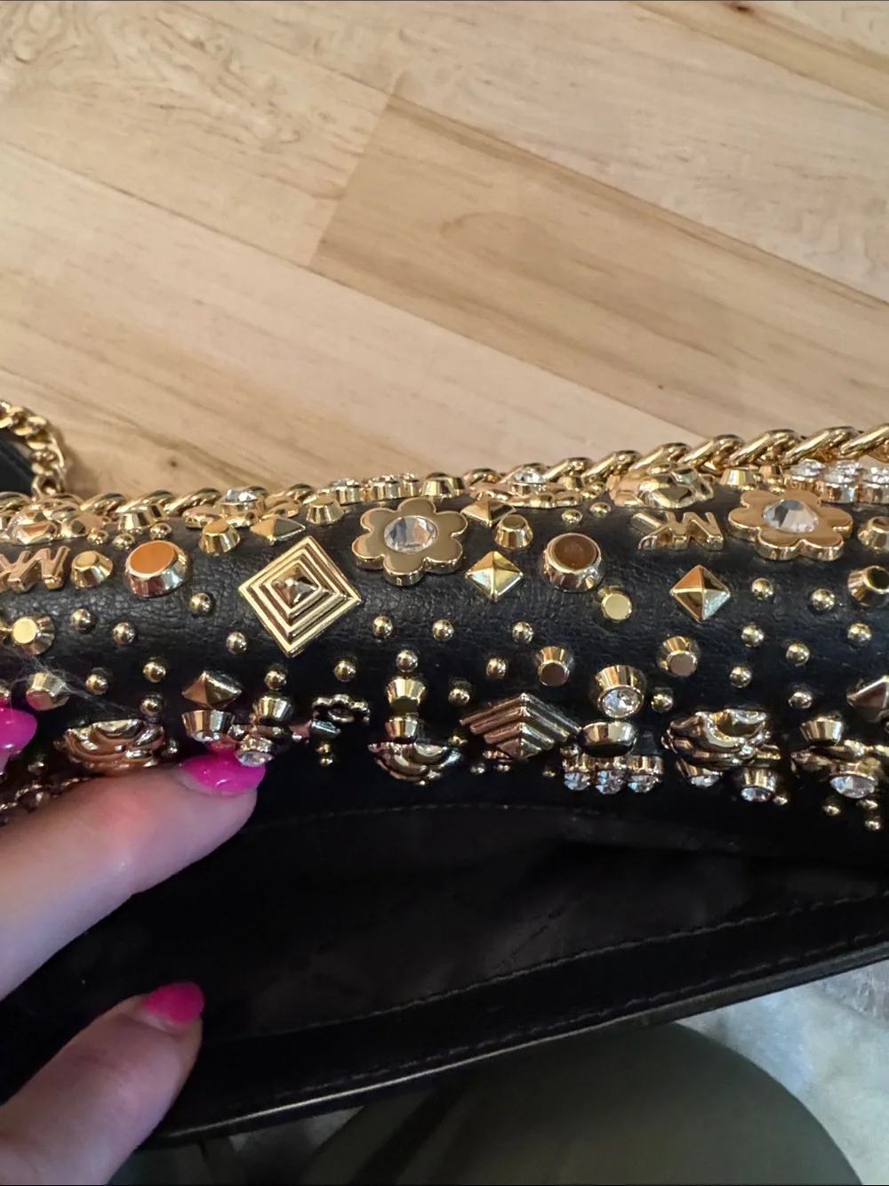 Michael Kors Limited Edition Whitney embellished shoulder bag floral studs-Purse